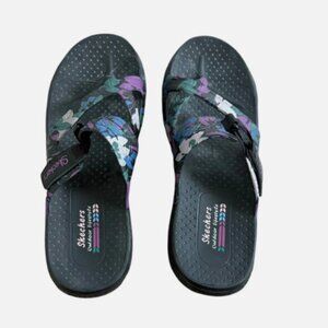 Skechers Sandals Size 8 Womens Cali Gear Reggae Rainforest Purple Green Black